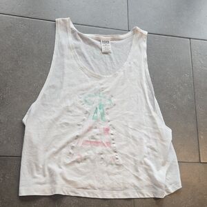 PINK Victoria's Secret White Tank Top Angles.